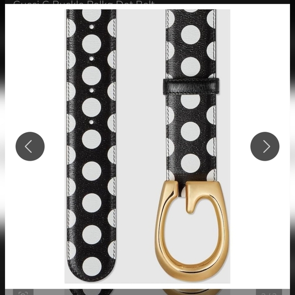 New Gucci G-buckle thin leather belt memorable buckle Black White Sz 90 / 36 main image 4